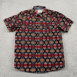 Cody James Shirt Mens Large Black Aztec Short Sleeve Western Pearl Snap Cotton